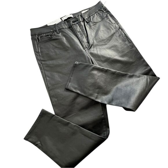 Social Standard Sanctuary Mid-Rise Ankle Faux Leather Pants - Black  14 NWT - Picture 2 of 6